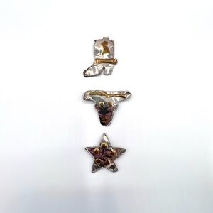 Silver and Gold Western Brooch Set